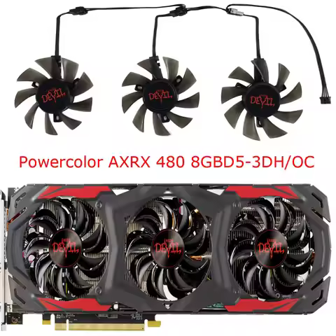 3Pcs/Set,GA81S2U,Replace GA81B2U,GPU Cards Cooler Fan,For PowerColor AX RX 570 4GB D5,For PowerColor
