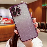 เคสโทรศัพท์ฉันเคสโทรศัพท์ iPhone 11 12 13 13 14 7 8 X Xr Xs Max กากเพชรโปร่งใส