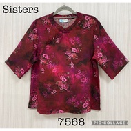 SISTERS Blouse 3/s4 Cheongsam Linen Wanita 7568