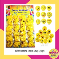(100Pcs) 2.8g Emoji Balloons, smile balloons, emoji motif balloons, board balloons