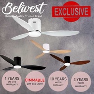 BELIVEST EXCLUSIVE HUGGER DC Ceiling Fan / Elegant Fan / with Dimmable LED Light / High Efficiency