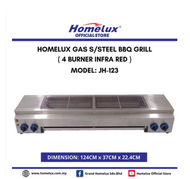 HOMELUX (60/80/120cm) Smokeless Stainless Steel Commercial Gas BBQ Grill Stove (2&amp;4 Burner Infra Red) (JH-136/137/123)