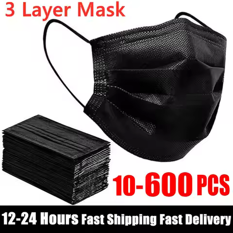 10-600pcs Mask Disposable Non Wove Mascarillas 3 Layer Ply Filter Mask Mouth Face Mask Breathable Du