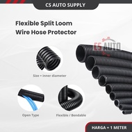 1m x Car Wire Hose Flexible Tubing Cable Split Loom Lorry Motor Protect Pelindung Wayar Balut Wiring