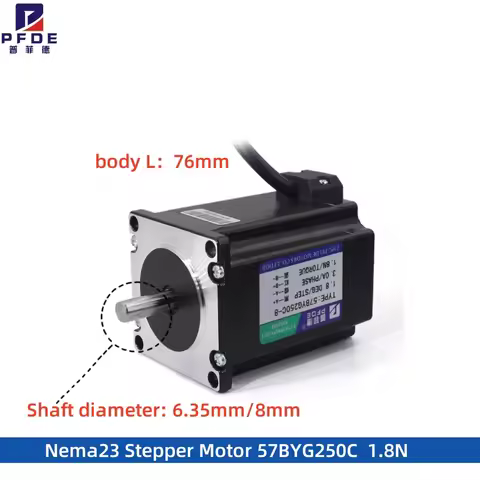 Nema23 Stepper Motor 57BYG250C 3D Printer CNC Milling Engraving Machine 1.8N 76mm Single Output Shaf