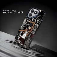 Tecno Pova 7 4G Case Tecno Premium Matte Softcase Hybrid IMD Plate Hologram Black HB8