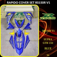 RAPIDO COVER SET RS150R/RS150 V1 SUPRA GTR-150 (16) BLUE (STICKER TANAM/AIRBRUSH) COVERSET