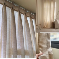 Vintage Linen Pleated Curtains in many colors (no bars), decorate Living Room, Main Door, Spa Decor,