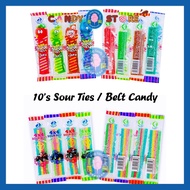 (10pcs) Sour Ties Sour / Sour Belt Candy assorted fruit flavour