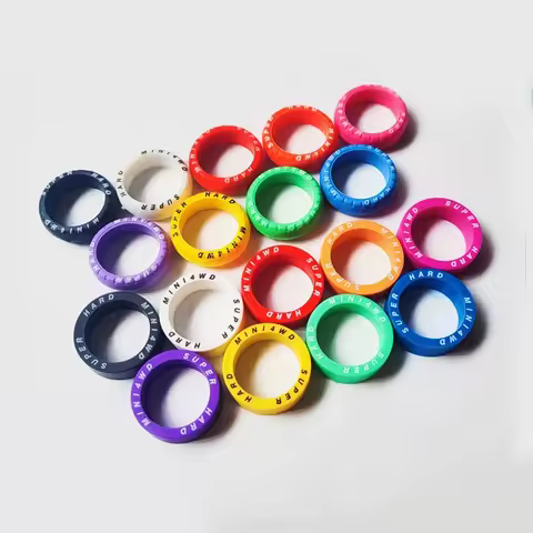 Large Diameter Tires for Tamiya Mini 4WD Car Arc or Flat Tyres 1/32 Colorful Lettering Rubber Tire