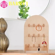 BARRY1 Earring Display Rack, Wooden 3 Layers Jewelry Storage Rack, Multifunctional Detachable Hook S