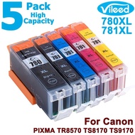 Vileed 5 Pack Pgi-780Xl Cli-781Xl For Canon Full Set High Capacity Print Ink Cartridge Pgi780 Pgi-78