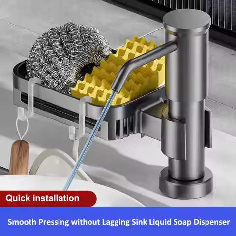 Upgraded Soap Dispenser for Kitchen Sink Built in Sink Soap Dispenser Brushed Countertop Soap Dispen
