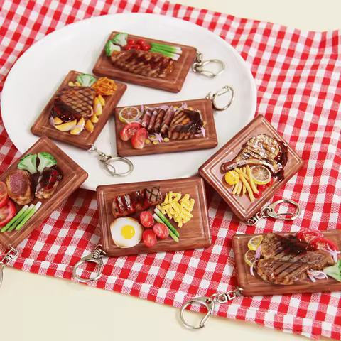 Tomahawk Steak Keychain Miniature Model Highly Realistic Numerous Details Bag Pendant Car Key Chain 