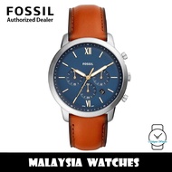 (OFFICIAL WARRANTY) Fossil FS5453 Neutra Chronograph Dark Blue Dial Brown Leather Men's Watch (2 Yea