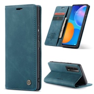 Thinmon for Huawei Y7A/P smart 2021 Case Wallet Card Slots Flip Cover Leather Shockproof Casing for