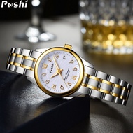 POSHI Elegant Women Watch Automatic Waterproof Luminous Ladies Casual Business Watch Stainless Steel