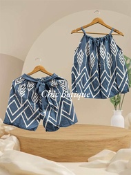 Terno halter short for women chalis fabric | terno women outfit