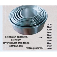 Round press pan without joints, size 8 cm to UK 26 cm, height 4 cm