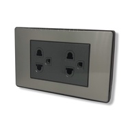 NANO ใหม่!! หน้ากากกรอบสแตนเลส เต้ารับกราวคู่ ปลั๊กกราวคู่ ชุดปลั๊กไฟ ชุดสวิทซ์ Urban Series