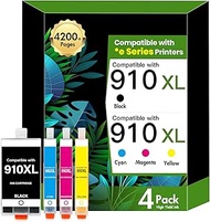 910 910XL 8025e 8015e Ink Cartridges Combo Pack Replacement for HP Printer 910 XL 910XL/910 Black an