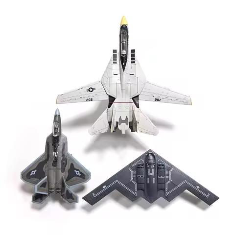 DIY US F-22 F14 B2 Building Blocks Raptor Stealth Fighter Bomber Model Creative Military Series Deco