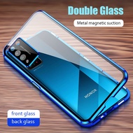 Huawei P40 P40 Pro Plus P40 Lite E Metal Magnetic Cover Front Back Glass Camera Lens protective Case