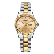 นาฬิกาข้อมือผู้หญิง Ruiqin Pure 18K Gold Color Automatic Mechanical Dual Calendar Night Light Waterp