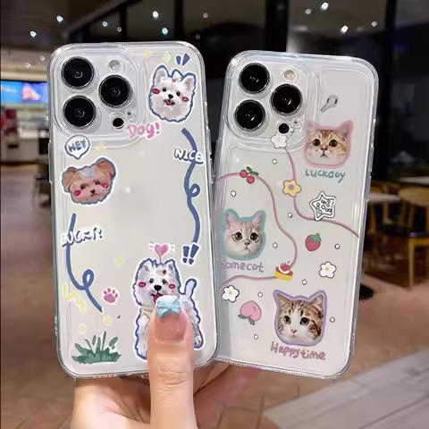 Korean Lovely Line Puppy Cool Cat Case For infinix Note 60 50S Hot 60 50 Pro Plus 30 40 40i 30i Smar