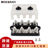 Blok Persimpangan Kapal Layar RV Diubahsuai M10 M8 Hitam Dua Baris Blok Pendawaian 4 Hala Blok Termi