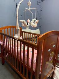 二手 東京西川 童心 child mild 嬰兒床 草原熊大床 床邊床 可調高低 寶寶床 限板橋自取