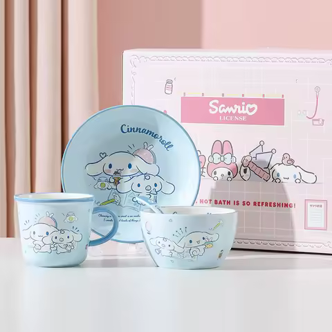 Kawaii 1set/4Pcs Cartoon Sanrio Ceramics Cute Gift Box Tableware Set XCDNY-SLOYYKYRS-LS Kitchen Supp