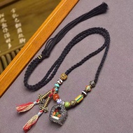 DEXL 8 ️ ⃣ Tibetan Return Gawu Box Copper Wipe Blue Pendant Sweater Chain Agate Dzi Beads Glass Acce