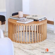 INDY FURNISH โต๊ะกลางกลม ไม้ยางพารา รุ่น Chana สีธรรมชาติ