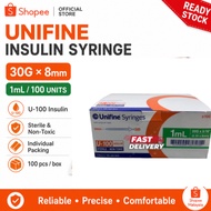 [INSULIN SYRINGE] [30G 8MM 1ML] [DIABETIC SYRINGE] UNIFINE INSULIN SYRINGE 1 PCS