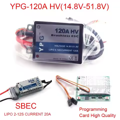 YPG HV 120A ESC (4~14S) SBEC Brushless Speed Controller For ALIGN Trex 600/700 A7 SAB XLPower GARTT 