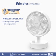 Simplus Desk Fan Mini Fan Rechargeable Compact Fan Potable 100 Adjustable Speed