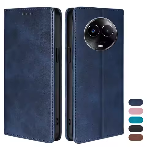 Magnetic Leather Mobile Phone Case for Realme 11 10 9 8 7 Pro Plus 11X 8i 8S Business Wallet Case fo