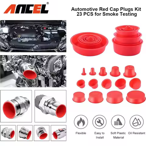 ANCEL 23 Pieces Car Smoke Leak Detector Accessories Block Cap Plugs Kit for ANCEL S100 S110 PRO S200