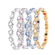 New Heart Shaped Gaussian Magnet Bracelet Adjustable Diamond Magnetics Bracelet