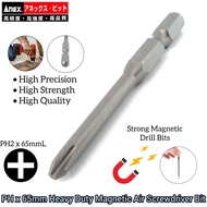 Anex Japan PH2 X 65MM Heavy Duty Heavy Duty Magnetic Air Screwdriver Bit For Mechanical And Industry