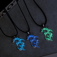 Fashion Dominate Fire Dragon Necklace Men's Long Necklace Luminous Dragon Necklace