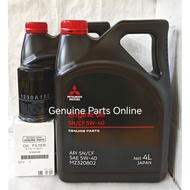 Mitsubishi Original Triton 2.4cc 4N15 KL1T Fully Synthetic Engine Oil 5W40 & Oil Filter Combo Set MZ