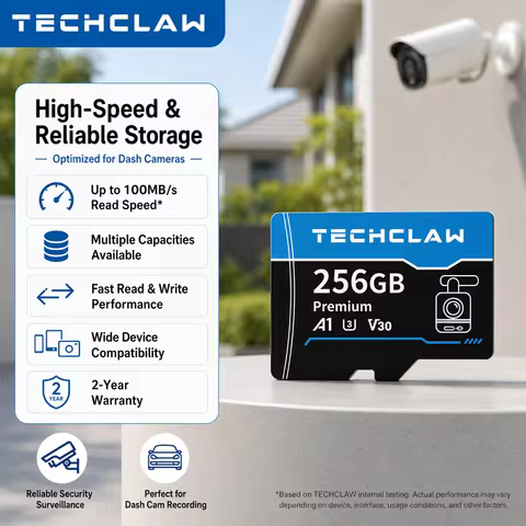 TECHCLAW 4K Micro SD Card for Dash Cam Security Camera DJI Pocket Sports Camera U3 A1 V30 High Speed