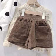 Baby Girl Shorts Polyester Shorts Corduroy Pants Casual Shorts