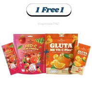 (Buy 1 Get 1 Free) Red-C Vitamin C Collagen Gluta Orange Me Vit /2 Bags 60 Sachets Glutathione Suppl