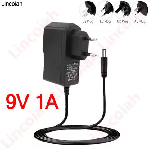 1PCS DC 9V1A 9V 1A Power Supply AC 100V-240V Converter Adapter Charger 1000mA FOR Atari Lynx 1 / 2 P