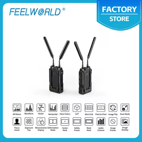 FEELWORLD WT1H/S 4K Wireless Video Transmission System Dual HDMI Full Duplex Intercom UVC Live Strea