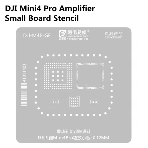 AMAOE DJI-M4P-GF BGA Reballing Stencil Template for DJI Mini4Pro Amplifier Small Board Repair Solder