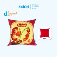 Dakki 16"x16" Snake Red Throw Pillow